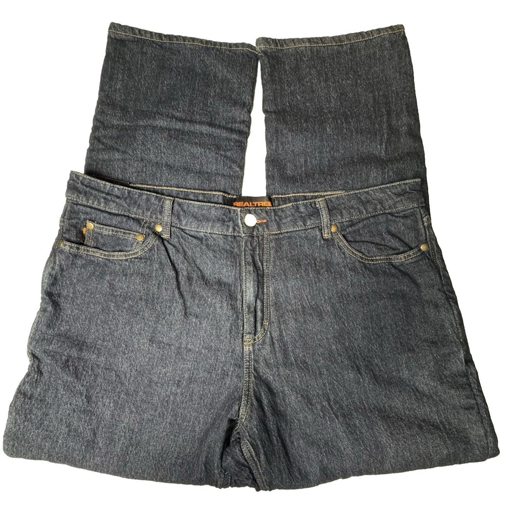 RealTree Mens 40x32 Blue Pants Flannel Lined Denim Jeans Quilted Warm Winter